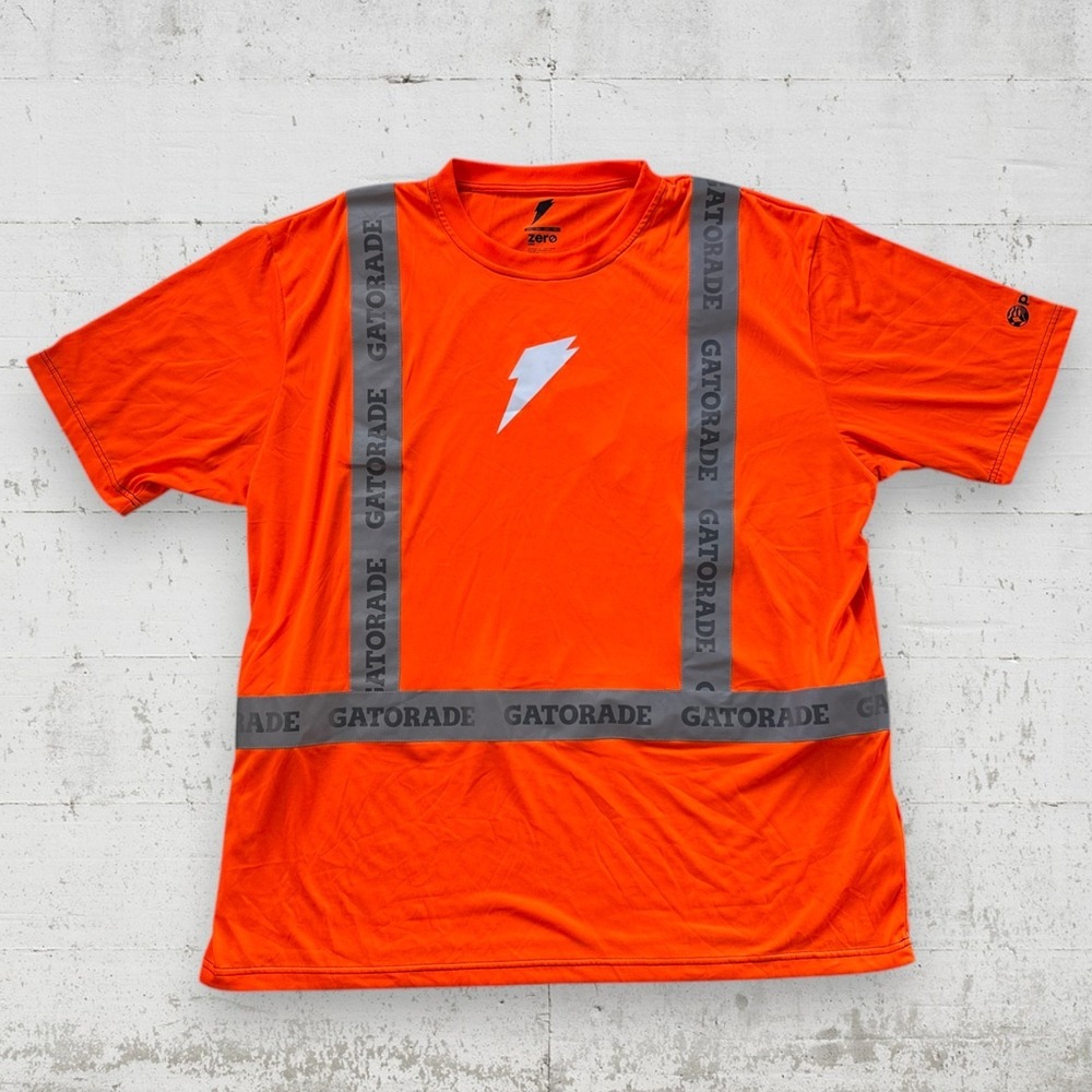 Gatorade Zero Zone Hi-Vis Safety Shirt Mens 2XL Orange Reflective ANSI Class 2